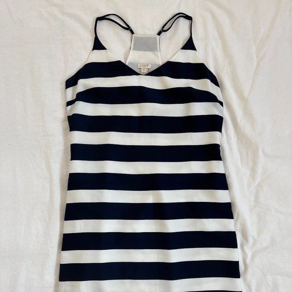 J.Crew Striped Dress Racerback Navy and White Size 0 - Picture 2 of 6